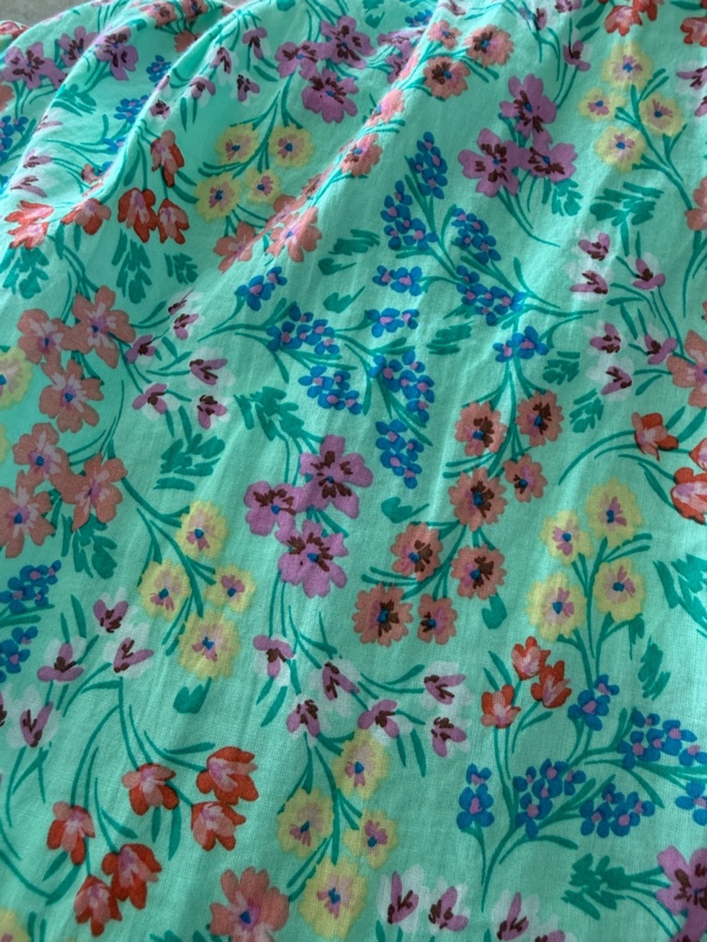 J. Crew Midi Dress Womens 6 Tiered Ruffle Floral Mint Green Sleeveless Smocked - Picture 6 of 10
